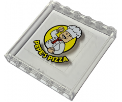 Panel 1 x 6 x 5 with 'PEPE'S PIZZA' Pattern (Sticker) - Set 76108