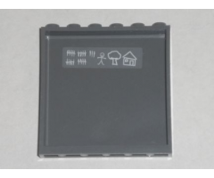 Panel 1 x 6 x 5 with Stick Figure, House, Tree, and Tally Marks on Inside Pattern (Sticker) - Set 7744