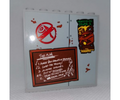 Panel 1 x 6 x 5 with 'THE PLAN', Checklist and Poster 'WRECKING BALL THE CHAMPION' Pattern (Sticker) - Set 75977
