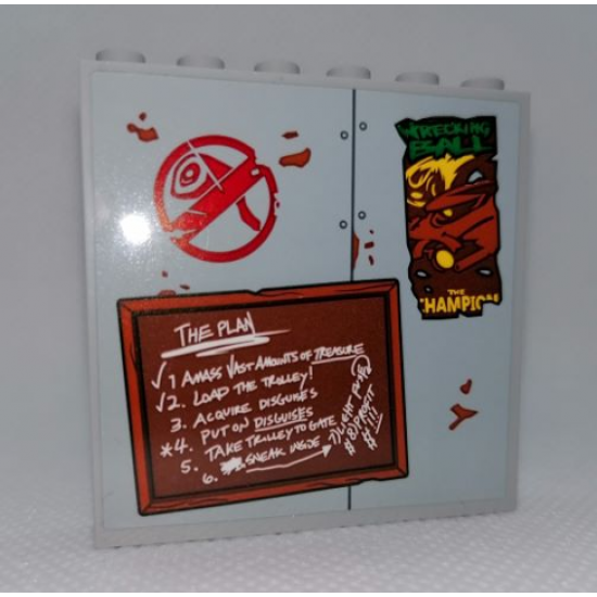 Panel 1 x 6 x 5 with 'THE PLAN', Checklist and Poster 'WRECKING BALL THE CHAMPION' Pattern (Sticker) - Set 75977