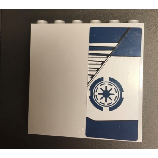 Panel 1 x 6 x 5 with Dark Blue SW Republic Logo Pattern Model Left Side (Sticker) - Set 75046
