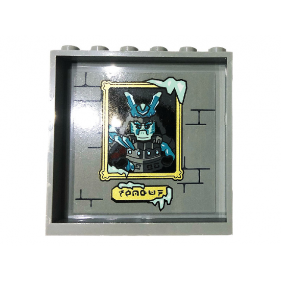 Panel 1 x 6 x 5 with Framed Picture of General Vex, Runes and Brick Wall Pattern on Inside (Sticker) - Set 70678