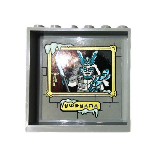 Panel 1 x 6 x 5 with Framed Picture of Ice Emperor, Runes and Brick Wall Pattern on Inside (Sticker) - Set 70678