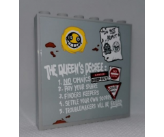 Panel 1 x 6 x 5 with 'THE QUEEN'S DECREE:' List, 'DO NOT ADMIT' Poster, Danger Signs and Smile Face Pattern (Sticker) - Set 75977
