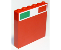 Panel 1 x 6 x 5 with Italian Flag on Top Pattern (Sticker) - Set 75913