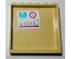 Panel 1 x 6 x 5 with Clock, Pitcher, Glasses and Paper Towel Dispenser Pattern (Sticker) - Set 41134