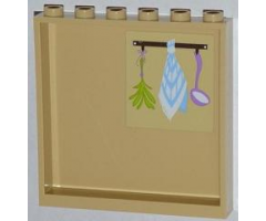 Panel 1 x 6 x 5 with Herbs, Tea Towel and Ladle Pattern on Inside (Sticker) - Set 3315