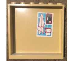 Panel 1 x 6 x 5 with Towel, Toilet Paper Roll and Silver Medicine Box Pattern on Inside (Sticker) - Set 41134