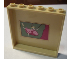 Panel 1 x 6 x 5 with Painting of Girl in Pink Dress on Swing Pattern on Inside (Sticker) - Set 41068
