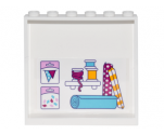 Panel 1 x 6 x 5 with 2 Clipboards, Shelf with 3 Ribbon Spools and 3 Rolls of Wrapping Paper on Inside Pattern (Sticker) - Set 41132