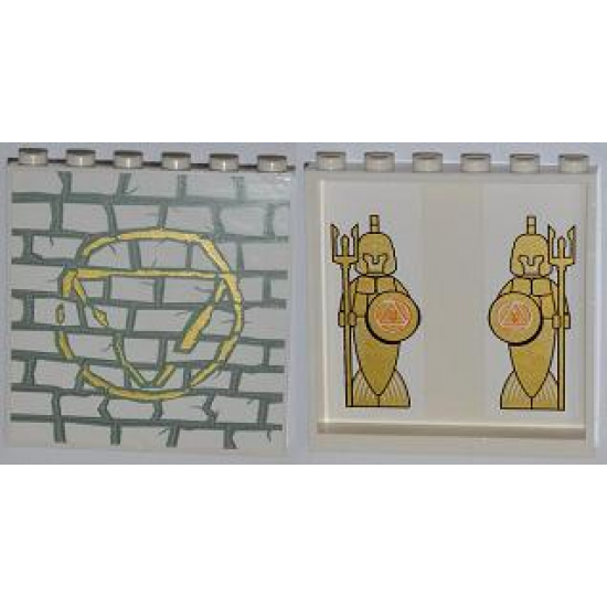 Panel 1 x 6 x 5 with 2 Mermen on Inside and Stone Wall on Outside Pattern (Stickers) - Set 7985