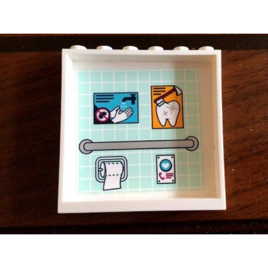 Panel 1 x 6 x 5 with Bathroom Pattern on Inside (Sticker) - Set 41318