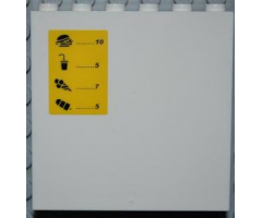 Panel 1 x 6 x 5 with Menu and Prices on Yellow Background Pattern (Sticker) - Set 4644