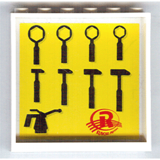 Panel 1 x 6 x 5 with Tools Pattern #2 on Inside (Sticker) - Set 8161