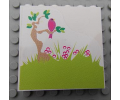 Panel 1 x 6 x 5 with Tree, Bird and Grass Pattern (Sticker) - Set 7586
