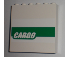 Panel 1 x 6 x 5 with White 'CARGO' on Green Stripe Pattern (Sticker) - Set 7733