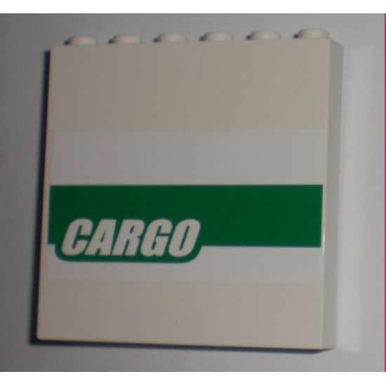 Panel 1 x 6 x 5 with White 'CARGO' on Green Stripe Pattern (Sticker) - Set 7733