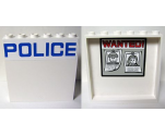 Panel 1 x 6 x 5 with Blue 'POLICE' on White Background on Outside and 'WANTED!' Posters on Inside Pattern (Stickers) - Set 60044