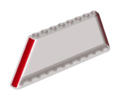 Windscreen 1 x 12 x 4 Tapered with Red Stripes on Ends Pattern