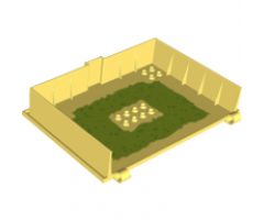 Container Book Cover Half, 16 x 12 x 2 2/3 (Storybook Adventures) with Lime Background with Green Grass Blades Pattern