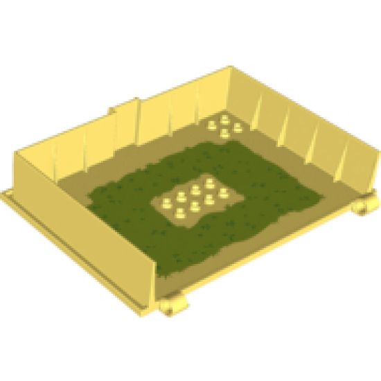 Container Book Cover Half, 16 x 12 x 2 2/3 (Storybook Adventures) with Lime Background with Green Grass Blades Pattern