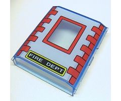 Panel 2 x 8 x 8 with Red Bricks and White 'FIRE DEPT' on Black Background Pattern