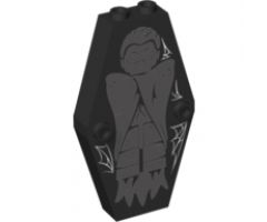 Container Coffin Lid with Light Bluish Gray Vampire and White Cobwebs Pattern