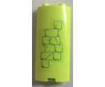 Cylinder Quarter 2 x 2 x 5 with 1 x 1 Cutout with Yellowish Green Brick Pattern (Sticker) - Set 41188