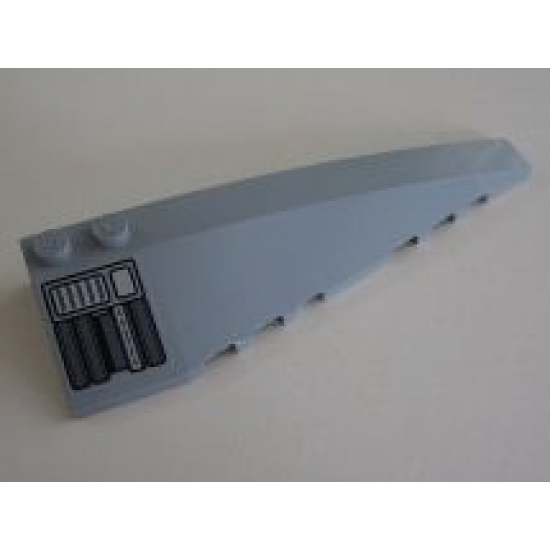 Wedge 10 x 3 Right with Silver Machinery Pattern (Sticker) - Set 8036