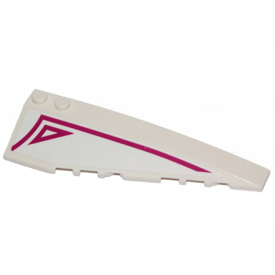 Wedge 10 x 3 Right with Magenta Stripe and Outlined Triangle on White Background Pattern (Sticker) - Set 70849