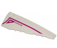 Wedge 10 x 3 Right with Magenta Stripe, Outlined Triangle and Alien Characters on Transparent Background Pattern (Sticker) - Set 70830