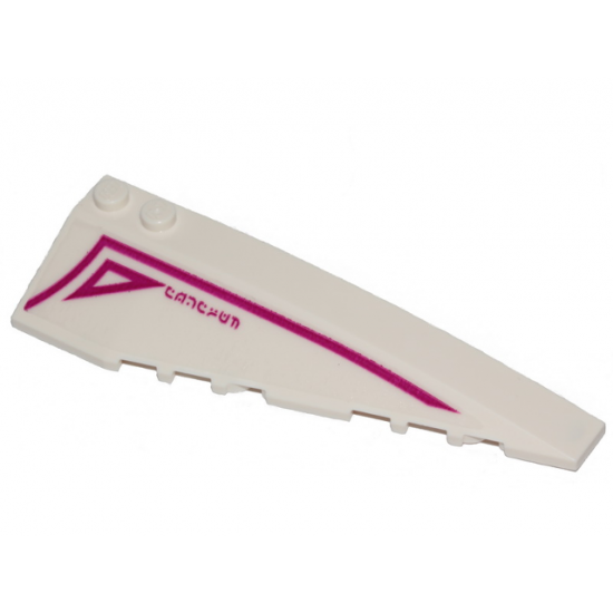 Wedge 10 x 3 Right with Magenta Stripe, Outlined Triangle and Alien Characters on Transparent Background Pattern (Sticker) - Set 70830