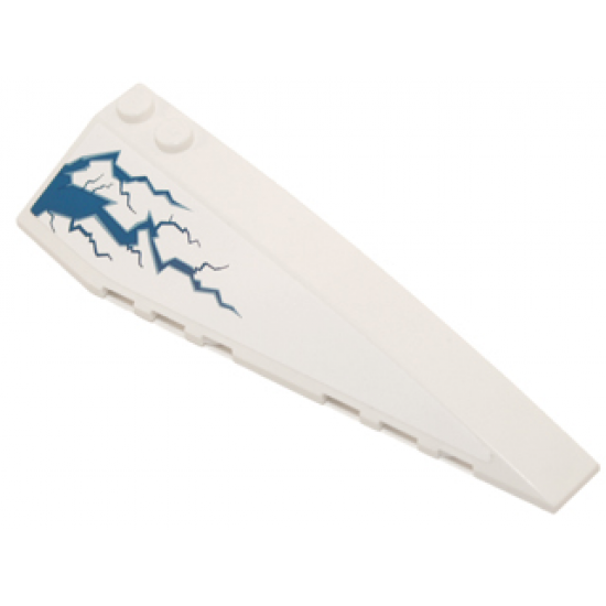 Wedge 10 x 3 Right with Blue Lightning Pattern (Sticker) - Set 70724