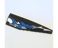 Wedge 12 x 3 Right with Blue Shark and Silver Wave Pattern