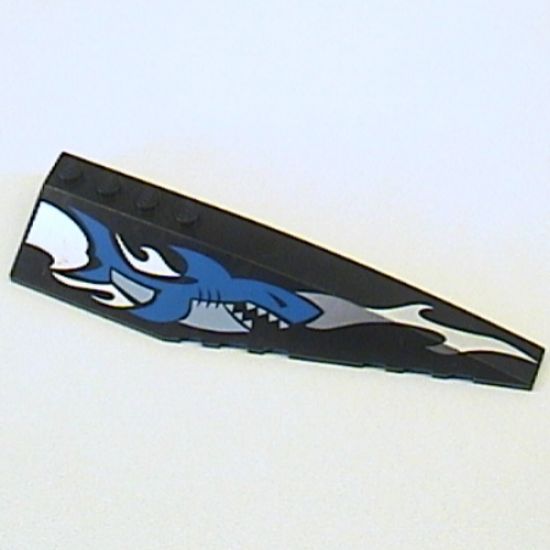 Wedge 12 x 3 Right with Blue Shark and Silver Wave Pattern