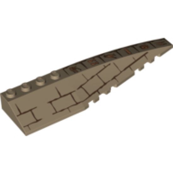 Wedge 12 x 3 Right with Bricks and Hieroglyphs Pattern