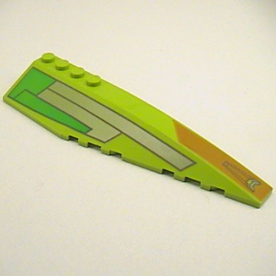 Wedge 12 x 3 Right with Silver, Green, Orange Pattern (Set 7133)
