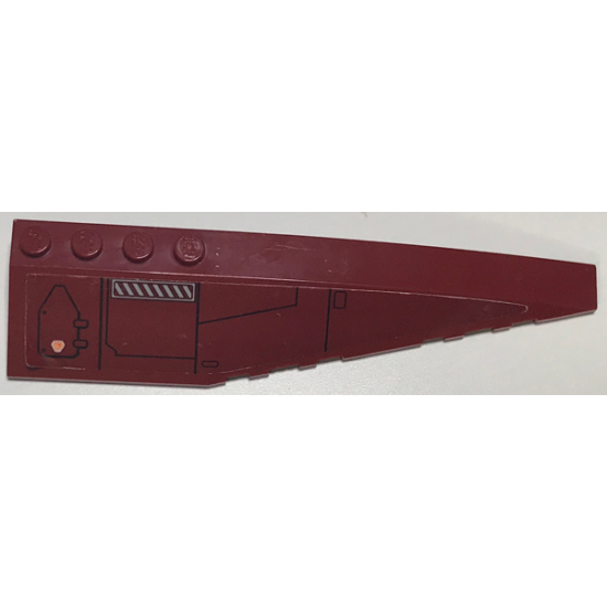 Wedge 12 x 3 Right with SW Jedi Scout Fighter Hull Plates Pattern (Sticker) - Set 75051