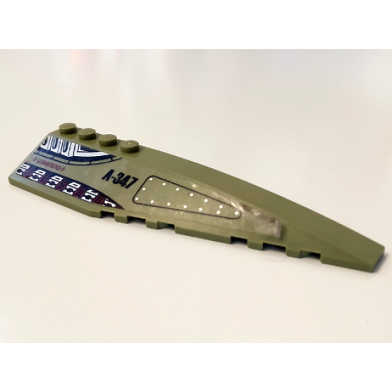 Wedge 12 x 3 Right with Gears, 'WARNING' and 'A-347' Pattern (Sticker) - Set 70164