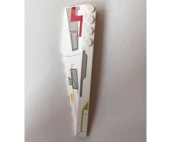Wedge 12 x 3 Right with Gray Panels & Lime/Medium Orange/Dark Red Markings Pattern