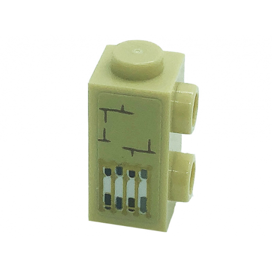 Brick, Modified 1 x 1 x 1 2/3 with Studs on Side with Gold Bars and Bricks Pattern (Sticker) - Set 71043
