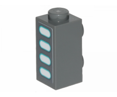 Brick, Modified 1 x 1 x 1 2/3 with Studs on 1 Side with SW Darth Vader's Castle Wall Light Pattern (Sticker) - Set 75251