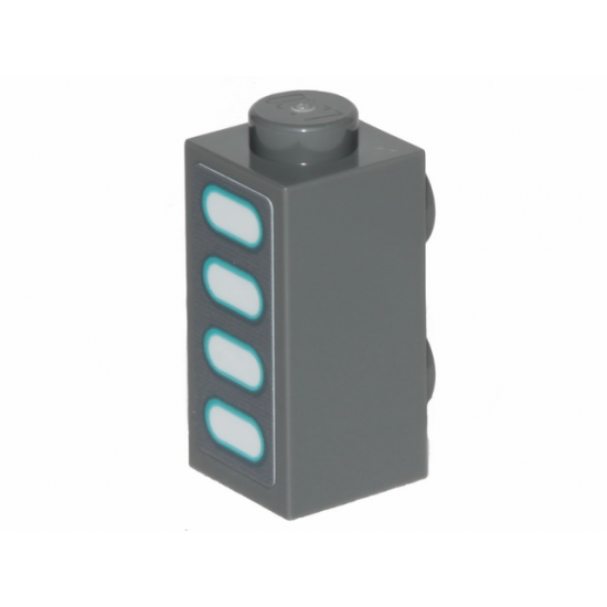 Brick, Modified 1 x 1 x 1 2/3 with Studs on 1 Side with SW Darth Vader's Castle Wall Light Pattern (Sticker) - Set 75251