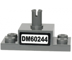 Brick, Modified 2 x 2 with Top Pin and 1 x 2 Side Plates with 'DM60244' License Plate Pattern (Sticker) - Set 60244