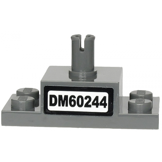 Brick, Modified 2 x 2 with Top Pin and 1 x 2 Side Plates with 'DM60244' License Plate Pattern (Sticker) - Set 60244