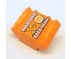 Brick, Modified 2 x 2 No Studs, Sloped with Angled Side Block Extensions and Lightor Lightning Bolt Pattern (Set 4573)