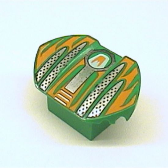 Brick, Modified 2 x 2 No Studs, Sloped with Flared Wings and Scratch Pattern