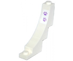 Arch 1 x 5 x 4 Inverted with 2 Medium Lavender Paw Prints Pattern (Sticker) - Set 41099