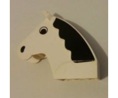 Animal, Body Part Horse Head 2 x 6 x 4 1/2 with Black Mane Pattern