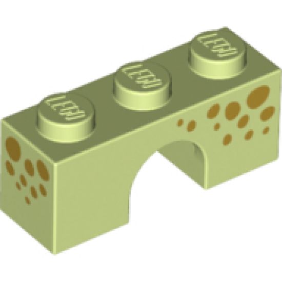 Arch 1 x 3 with Gold Spots on Three Sides Pattern